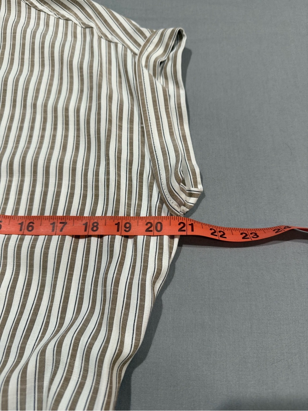 Max Studio London Beige and White Striped Maxi Shirt Dress Small - Picture 7 of 10